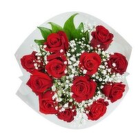 Dozen Rose Bouquet with filler & greens - 1 Each